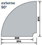 Meuble caisse d'angle externe 90 avec granit
